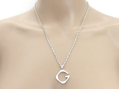 Gucci Sterling Silver G Logo Square Venetian Chain Pendant Necklace