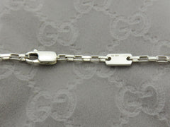 Gucci Sterling Silver Logo Bar Venetian Chain Pendant Necklace