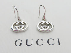 Gucci Sterling Silver Interlocking G Dangle Earrings