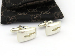 Gucci Sterling Silver G Logo Cufflinks