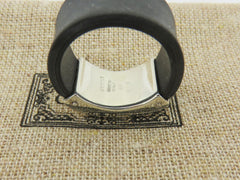 GUCCI Sterling Silver Black Rubber Ring Size 6.25