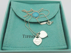 TIFFANY & CO Silver Return to Tiffany Mini Double Heart Pendant