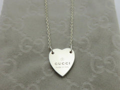 Gucci Sterling Silver Trademark Heart Bracelet